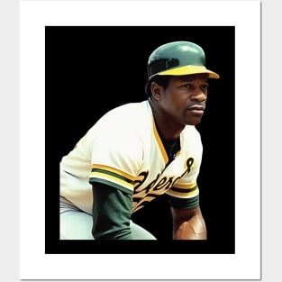 Pensive baseball star Rickey Henderson Posters and Art